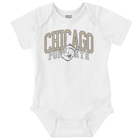 Popeye Vintage Varsity Chicago Romper Boys or Girls Infant Baby Brisco Brands NB