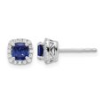 thumbnail image 1 of 4/5 Carat (ctw) Lab-Created Blue Sapphire Earrings in Sterling Silver, 1 of 4