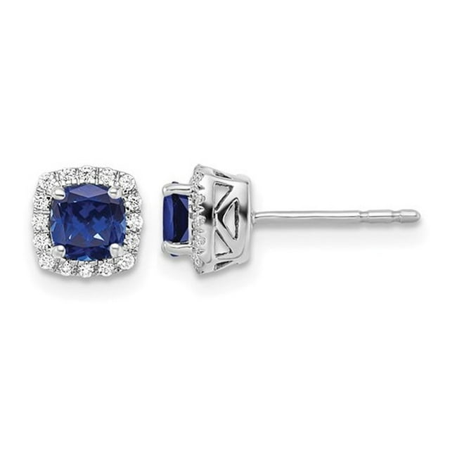 4/5 Carat (ctw) Lab-Created Blue Sapphire Earrings in Sterling Silver