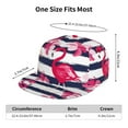thumbnail image 6 of Haiem Pink Flamingos Classic Snapback Cap Flat Bill Hat Baseball Cap Adjustable Size Cotton Dad Hat, 6 of 9