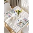 thumbnail image 5 of Spring Floral Placemats Set of 12, Pink Blue Flowers Butterfly Wooden Placemats for Dining Table, Place Mats for Kitchen Tabletop, Waterproof Wipeable Dining Table Mats Set, 5 of 9