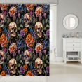 thumbnail image 2 of Manfei Halloween Bat Pattern Shower Curtain 72Wx84L,Skeleton With Roses Bathroom Shower Curtain, 2 of 5