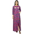 thumbnail image 1 of Bimba Women's Mandarin Collar Button Down Maxi Dress Winter Jilbab With Pockets, 1 of 7