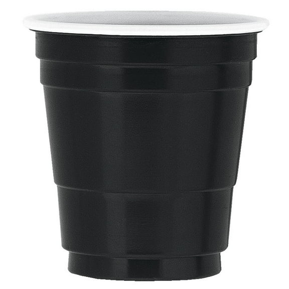 Mini Party Cup Shot Glasses, 2 oz, Black, 20ct