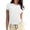 White, variant on Glisme Fashion Tops For Women Fitted Short Sleeve Basic Tee Slim Fit Shirts Classic Brown Tee