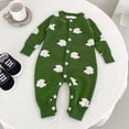 thumbnail image 2 of 12-18 Months Toddler Boys Girls Ribbed Solid Rompers,Henley Button Design Long Sleeve Baby Jumpsuit,Soft Warm Fall Winter Unisex Onesie for Infant 12 18 24 Months 2T 3T,Green, 2 of 8