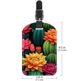 thumbnail image 6 of Square 2Pack PU Leather Cactus Cruise Luggage Tag with Privacy Cover and Name ID Tag for Travel Handbags Backpacks Luggage Tags, 6 of 6