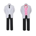 thumbnail image 2 of 7pc Boy Formal Necktie Black White Suit Set Satin Bow Tie & Vest Baby Sm-20 Teen, 2 of 3