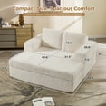 thumbnail image 3 of Bonzy Home Cloud Chaise Lounge - Oversized Indoor Sofa Bed Chair & Boneless Chaise for Living Room (White Corduroy), 3 of 10