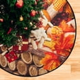 thumbnail image 4 of Autumn Harvest Pumpkin Christmas Tree Mats Waterproof Tree Skirt, Fall Scenery Xmas Tree Stand Tray Mat Floor Protector Pad for Holiday Party Decoration, 28.3", 4 of 6