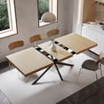 thumbnail image 3 of Noble House 55.11" - 70.86" Retro Rectangular Extendable Dining Table with Hidden Storage,Natural, 3 of 10