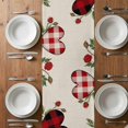 thumbnail image 6 of Valentine's Day Table Runner - 108 Inch Long, Kitchen Dining Table Runner Dresser Scarves, Red Love Heart Roses Romantic Rustic Farmhouse Decor for Coffee Tables Wedding Party Banquet, 6 of 8