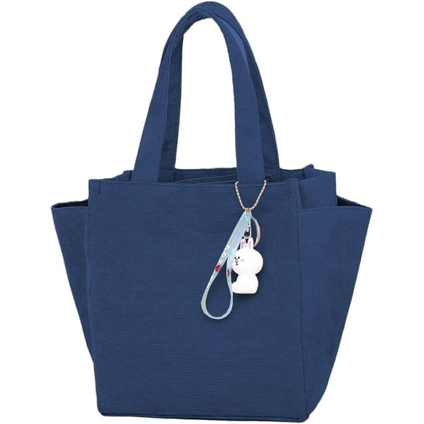 LHSHID Corduroy Small Tote Bag Women Casual Handbag Shoulder Bag for School Work Travel 2023