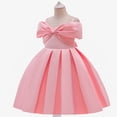 thumbnail image 2 of HAWEE Robe de Demoiselle d'Honneur pour Petite Fille, Nœud, Pageant, Fête, Mariage, Robes Formelles, Bal, Robes de Soirée pour 3-8 Ans, 2 of 7