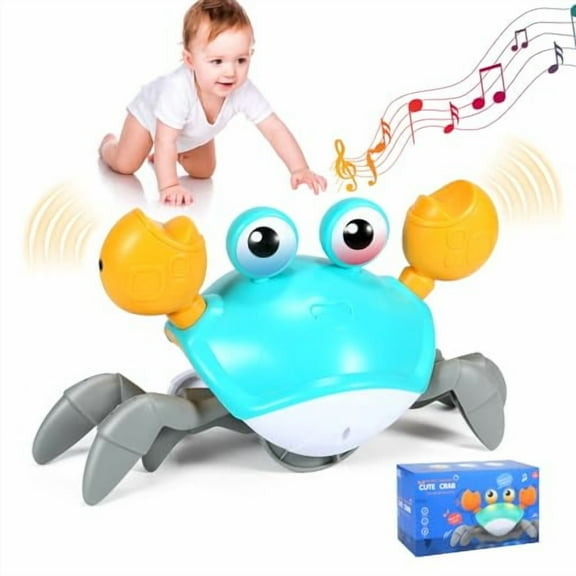 Baby Toys Infant Crawling Crab: Tummy Time Toy Gifts 3-12 Babies Boy Girl 6-12 Months Learning Crawl12-18Months Walking Toddler 36 Months Old Music Development Interactive Birthday Gift (Green)