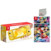 Nintendo Switch Lite 32GB Yellow Edition and Mario Kart 8 Deluxe Bundle - Japan Import with US Plug with Screen Cleaning Cloth