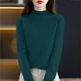 thumbnail image 5 of Sweaters for Women Half Turtleneck Long Sleeve Jumper Knitted Pullover Warm Sweater Tops Dark Blue M, 5 of 7