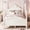 Beige, variant on Crown Shaped Platform Bed Full Size with 4 Posters, Wood Bed Frame with Headboard and Footboard, No Box Spring Needed, Natural