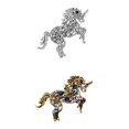 thumbnail image 1 of 2 Piezas únicas  De Rhinestone Broche De Cristal Zulema Broche de unicornio vintage, 1 of 8