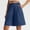 Navy, variant on Dolkfu High Waist Womens Summer Shorts Wide Leg Burmuda Shorts Elastic Beige Baggy Women's Shorts L