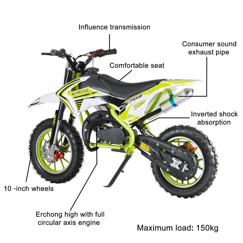 49cc 4-Stroke Pocket Rocket Motorcycle, Gas Pocket Motorbike with Front Rear Disc Brakes, 1.8L Gas Tank,220 lbs Load Capacity Mini Pocket Bikes for Adults,Mini Motorcycle