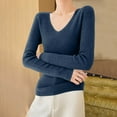 thumbnail image 4 of yillto Lightweight Sweaters for Womens Soft Knit Long Sleeve V Neck Sweater Fall Slim Fashion Outfits, 4 of 7