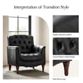 thumbnail image 5 of Transitional Genuine Leather Armchair with Nailhead Trims and Tufted Back, BLACK, 5 of 8