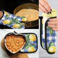 thumbnail image 5 of Yayeee Oven Mitts and Pot Holder Set of 2 Heat Resistant Kitchen Gloves Baking Hot Pad, Blue Plaid Lemon, 5 of 5