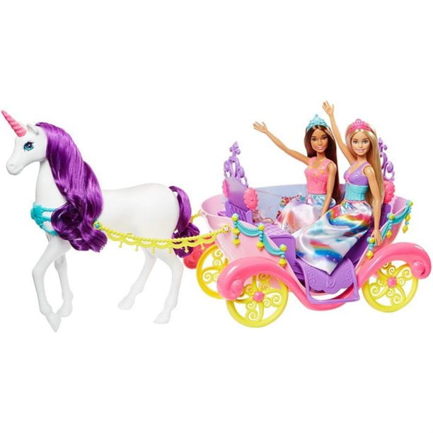 Undertrykkelse Miljøvenlig Gør det tungt Barbie Dreamtopia Sweetville Carriage Princess Playset and Two Barbie Dolls  - Walmart.com