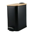 thumbnail image 3 of Bote de basura con tapa, cubo de basura con pedal fino, organizador de cesta de papel, cesto de basura de cocina de 5L para inodoro de lavandería , negro perfecl Bote de basura, 3 of 8