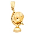 thumbnail image 2 of Ioka-14K Yellow Gold Earth Globe Traveler's Charm Pendant with 0.8mm Box Chain Necklace - 22", 2 of 4