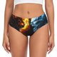 thumbnail image 1 of Fotbe Red And Blue Fire Skull Warrior Calzones Estampados para Mujer – Ropa Interior de Algodón, Cómoda, Suave y Elástica-Large, 1 of 6