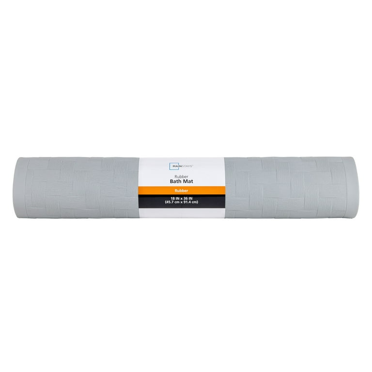 Mainstays Rubber Bath Mat with Suction Cups, Gray photo 1