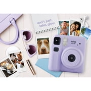 Fujifilm instax Mini SE Instant Camera Bundle with Case, 10 Pack Film, Album, and Frame Stickers, Lavender (Value Bundle)
