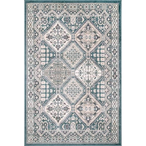 Alfombra de áreas de baldosas Vintage Becca Becca, 3 'x 5', azul nuLOOM Alfombra Vintage