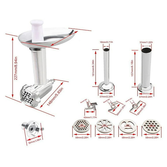 Stand Mixer Attachment Food Grinder Set Kitchen Mixer Grinding Set; Grinding Grinding Tools Replacement for Kenwood Chef
