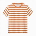 thumbnail image 4 of NIEWTR Hauts à Manches Courtes Classiques à Rayures pour Filles T-Shirts d'Été pour Enfants Col Rond Tendance T-Shirts pour Enfants 5-14 Ans (Orange, 8-9 Ans), 4 of 4