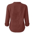 thumbnail image 4 of NominalSnugCotton Linen Button down Shirts for Women Dressy Casual V Neck Long Sleeve Lightweight Work Blouses Shirts, 4 of 8
