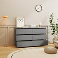 thumbnail image 4 of Kepooman Chest of Drawers, Modern 6 Double Drawer Dresser for Bedroom, Gray Storage Cabinet for Living Room, Nursery Dresser, 4 of 19