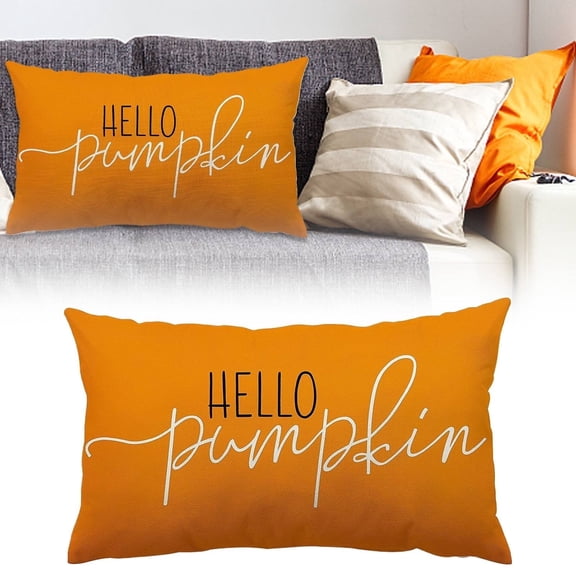 Fall Throw Pillow Covers 12X20 Inch, Fall Pillow Covers Linen Pillow Covers Autumn Hello Pumpkin Throw Pillow Covers For Sofa Bedroom Outdoor Farmhosue Cushion Home Decoration 12X20 Fall Pillow Cover