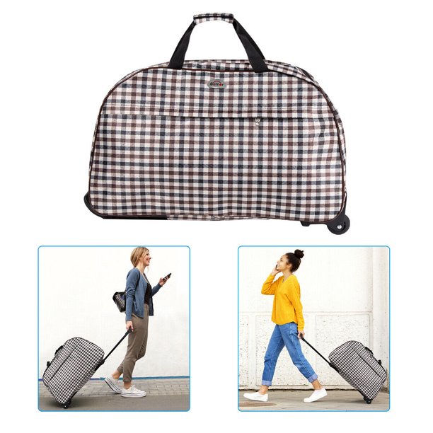 Duffle Bag 24" Rolling Wheeled Trolley Bag Tote Carry On Luggage Travel