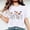 White, variant on Giftesty Blouses for Women Dressy Casual Women Mother's Day Gift Mom Flower Print Short Sleeve Round Neck T-shirt Pattern Top
