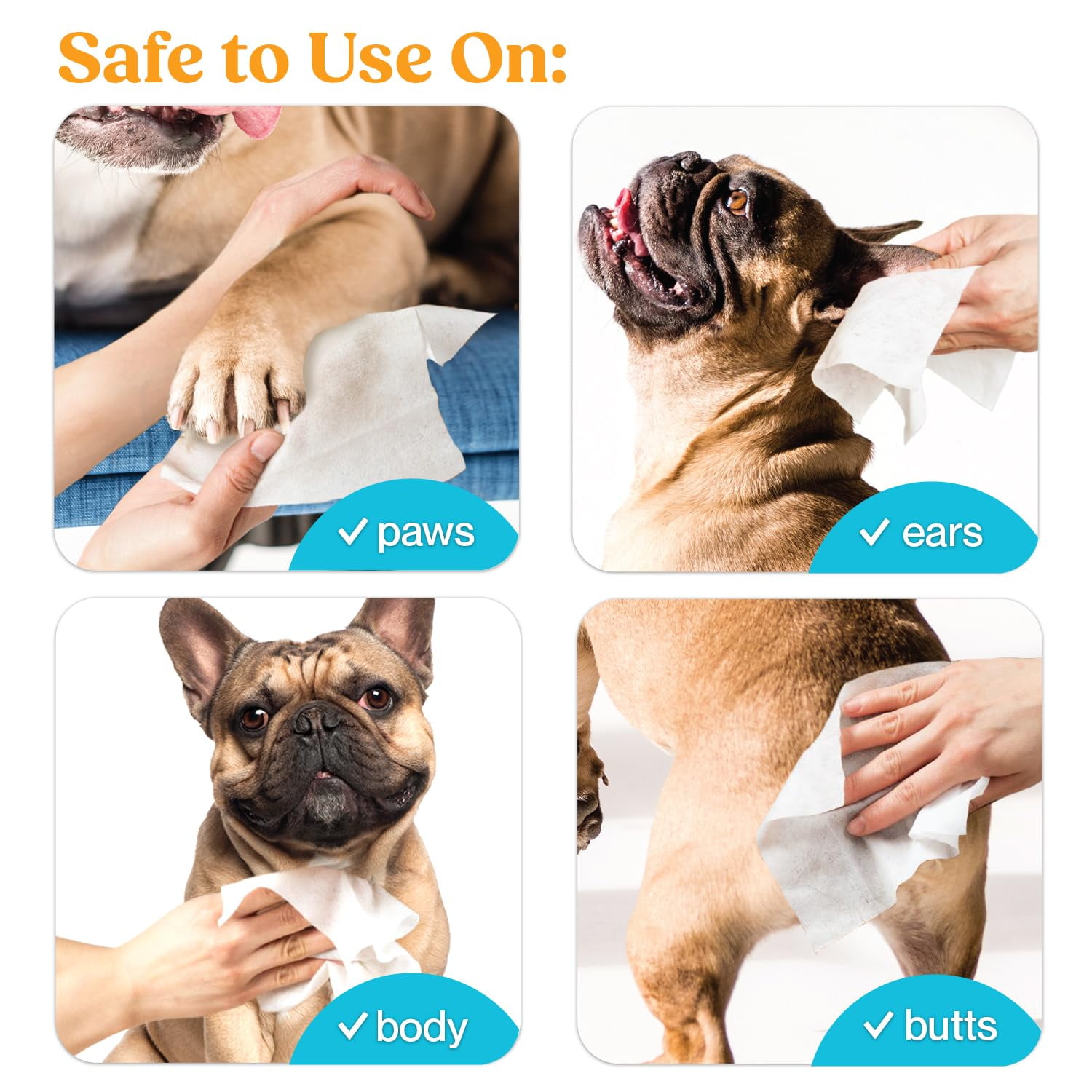 Wipemate Premium Pet Wipes - 100 Count, Unscented & Hypoallergenic For Paws, Ears, Fur & Butt (Small/Medium Dogs & Cats)-588960