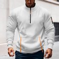 thumbnail image 2 of YLSDY Sweatshirts for Men Quarter Zip Tactical Sweatshirt Vintage Long Sleeve Sweat Tshirts Casual Pullover with Pockets White L, 2 of 4