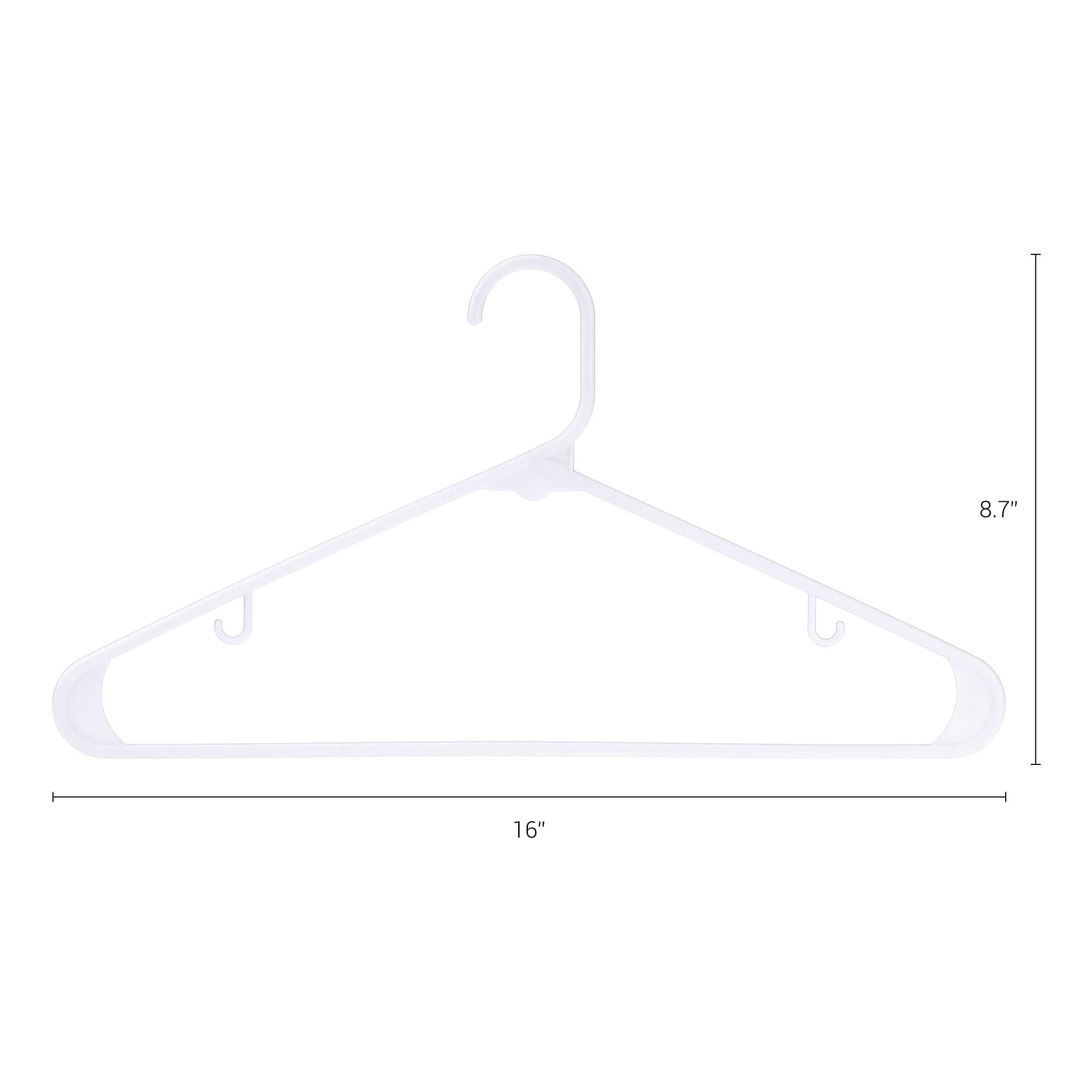 Unique Bargains Plastic Space Saving Clothes Hangers 20 Pcs White