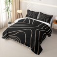 thumbnail image 3 of Homewish Aesthetic Lines Twin Quilt Set,Minimalist Artwork Twin Coverlet Set,Black Brown,2 Pieces, 3 of 7