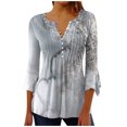 thumbnail image 1 of Ichuanyi liquidación femenina moda impresas impresas cascas en v con cuello corto cubo de camisetas sueltas de manga suelta ICHUANYI WER202308183877, 1 of 4