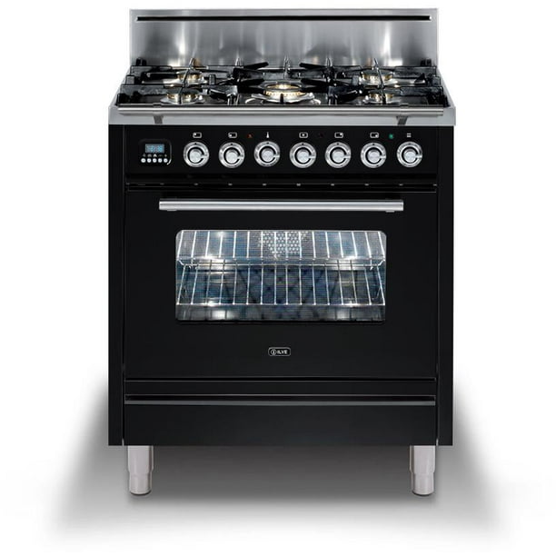 Ilve UPW76DVGGNXLP Professional Plus Series 30 Inch Gas Convection Freestanding Range, 5 Sealed