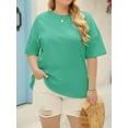 thumbnail image 4 of Women's Plus Size T Shirts Oversized Tees Summer Half Sleeve Crew Neck Tunic Tops, 4 of 5