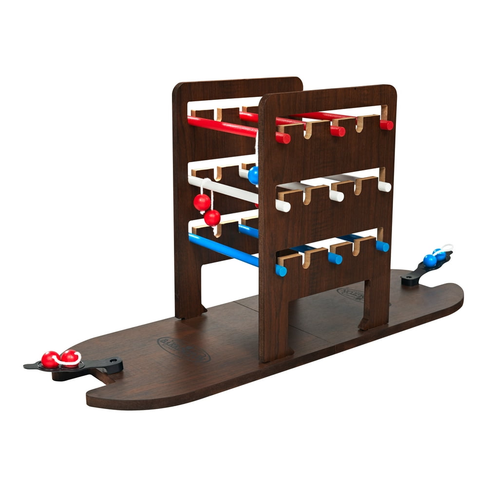 Barrington Tabletop Ladder Toss, Indoor Game, Dark Brown/ Red/ Blue